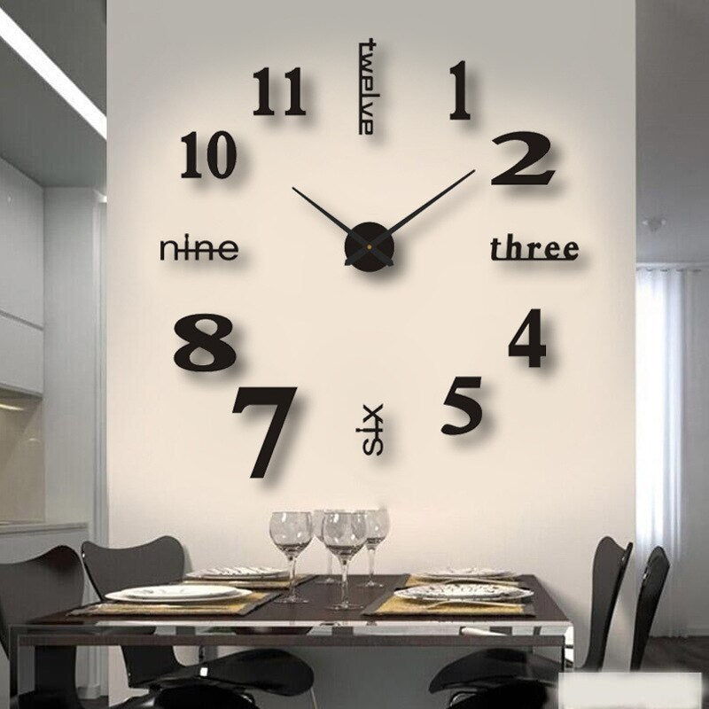 Charly | Frameless DIY Wall Clock with Adhesive Numbers