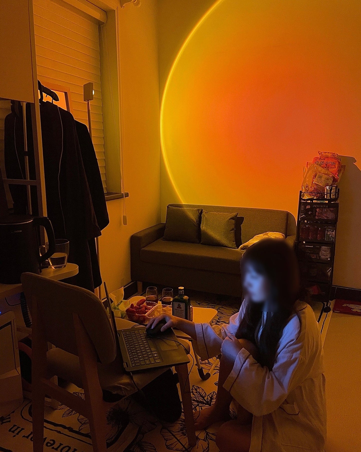 Charly | LED Color Projector Floor Lamp | Minimalist Halo Light Effect