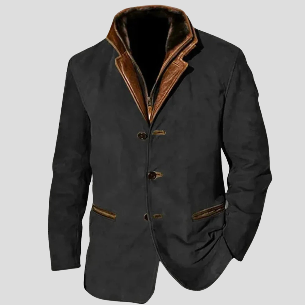 Charly | Men's Suede Blazer with Contrast Collar