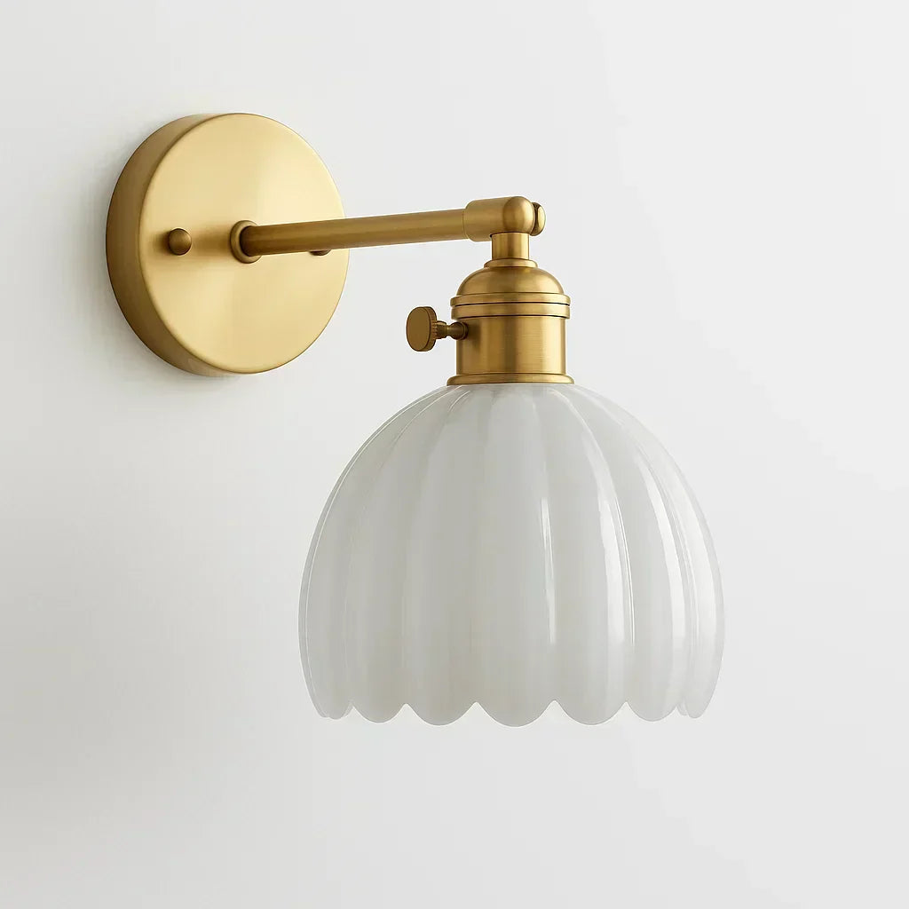 Charly | Retro Wall Lamp with Tulip Glass Shade | Vintage Style