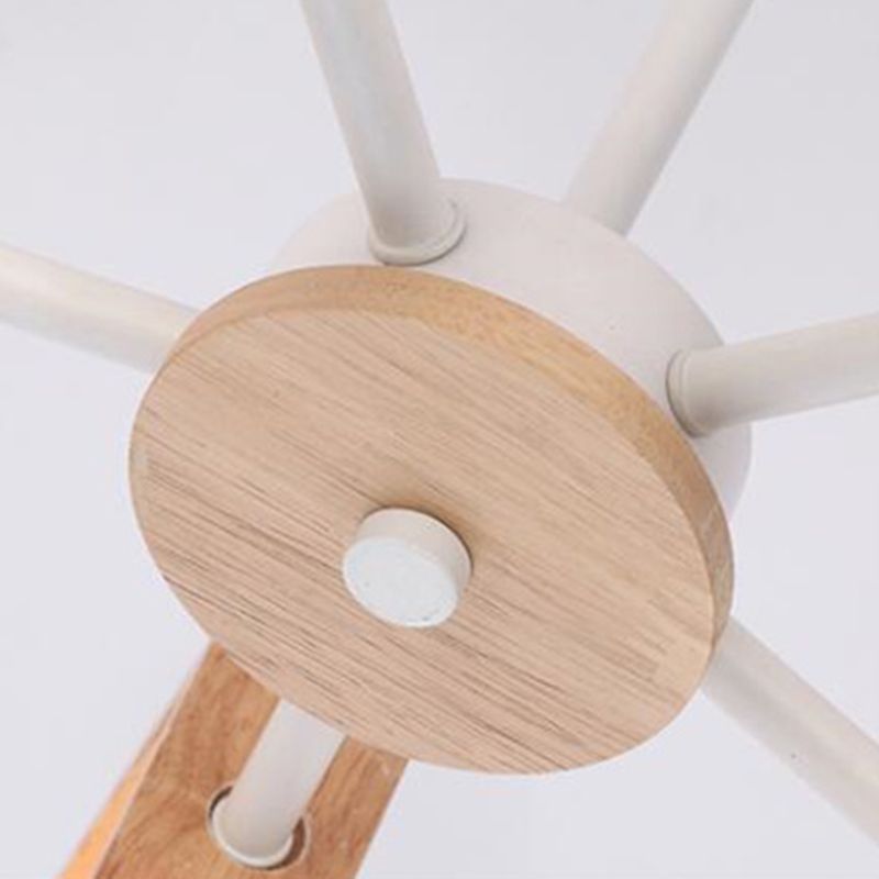 Charly | Sputnik Chandelier Made of Wood | Modern Geometric Design