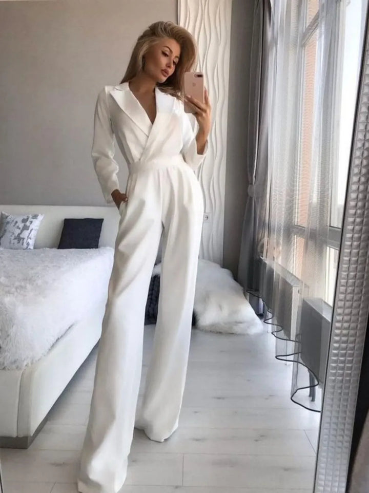 Charly | Women's Wide Leg Jumpsuit with V-Neck