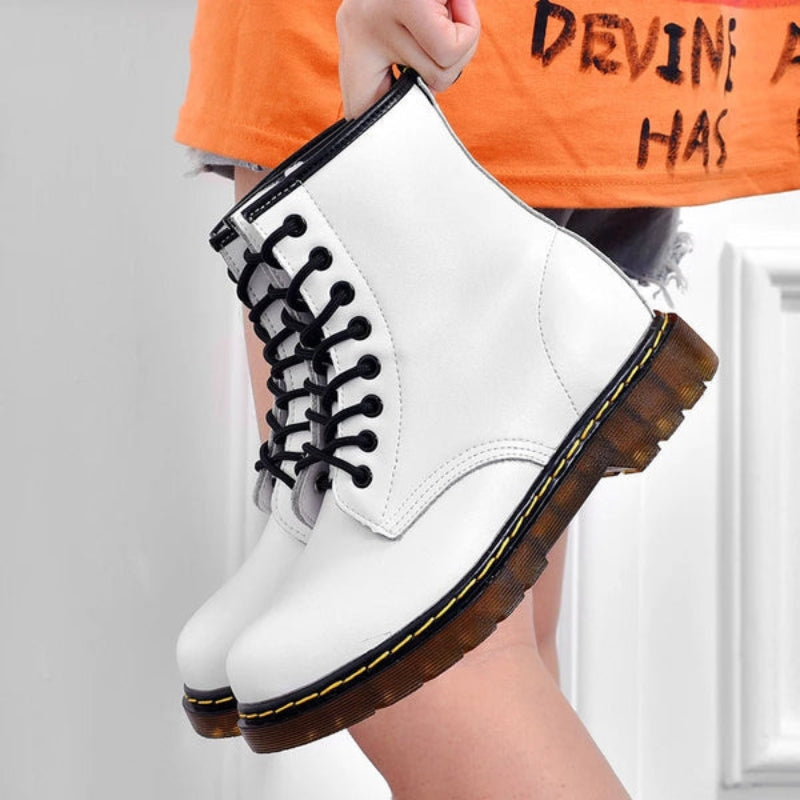 Lace-up Ankle Boots for Women with Non-slip Sole