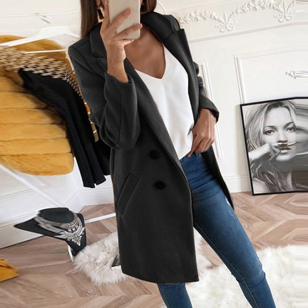 AUROZA – An Elegant Long Blazer Coat
