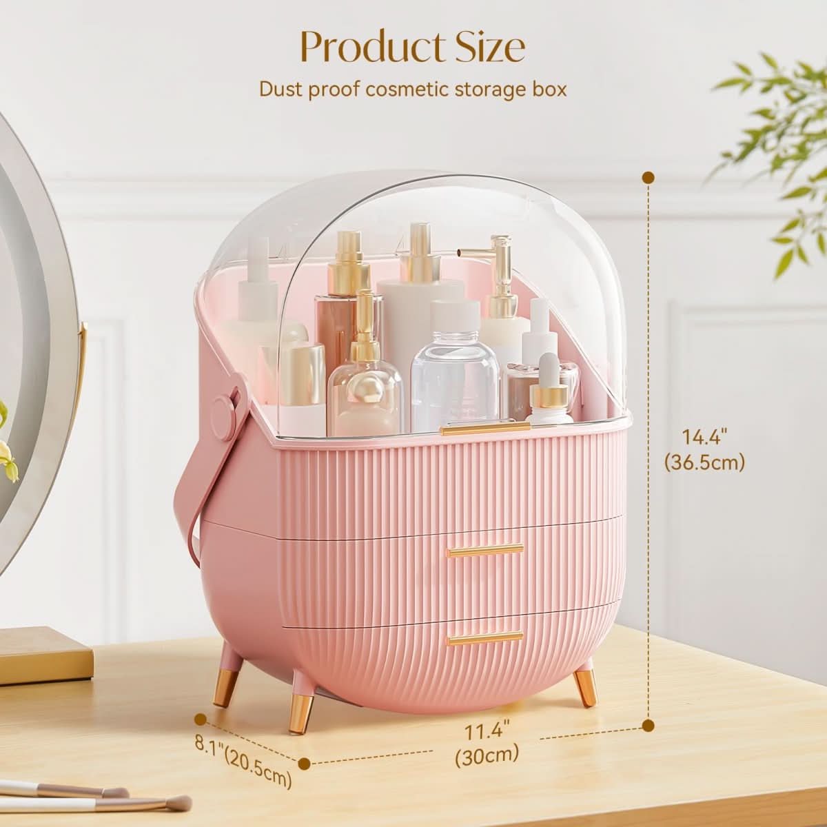 BEAUTYSENSE Makeup Organizer – Dustproof & Waterproof Cosmetic Case with Elegant Design