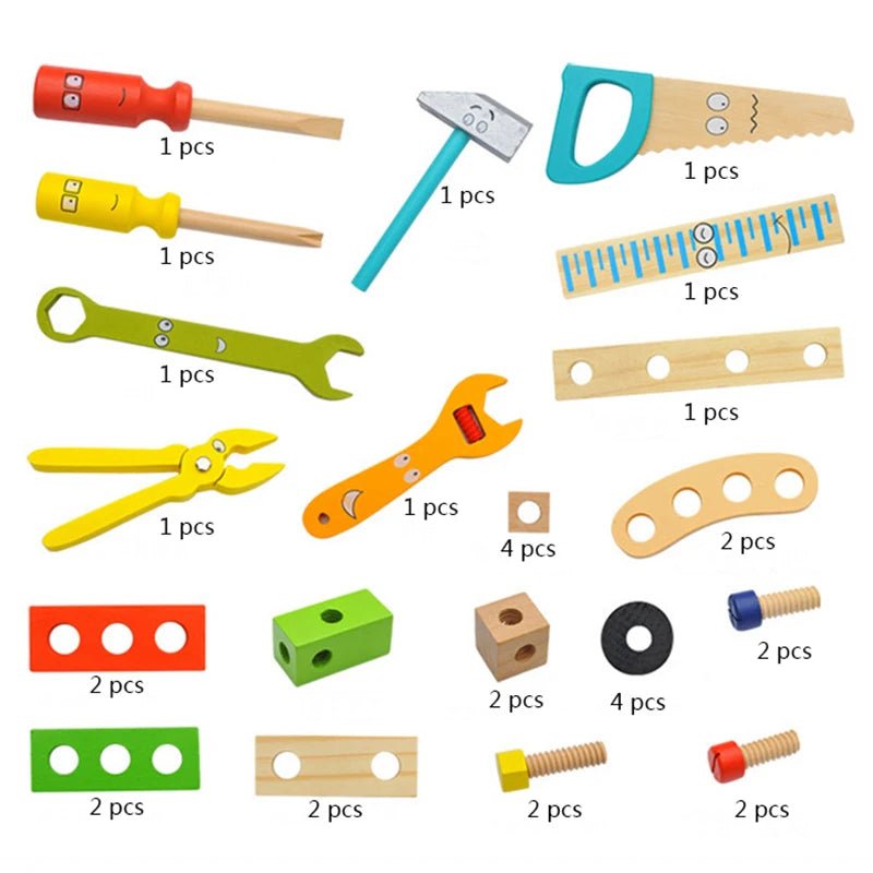BUILDIBOX – Montessori wooden tool case for early construction skills