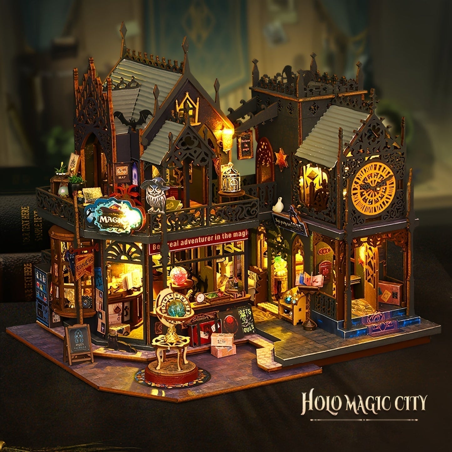 Captivating Book House – 3D Wooden Puzzle with Magical Lighting