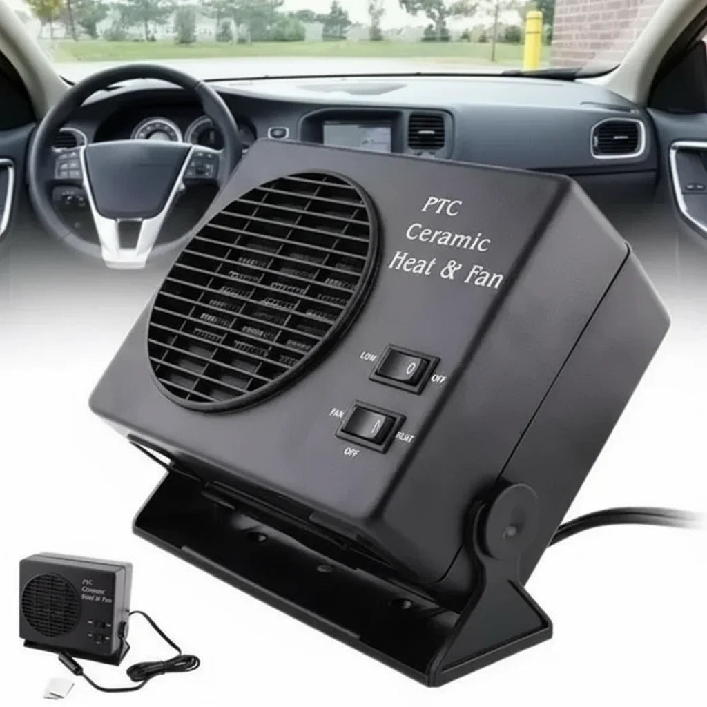Charly | 12V Ceramic Car Heater Fan | 150W-300W | Portable Defroster w/ Automatic Thermostat