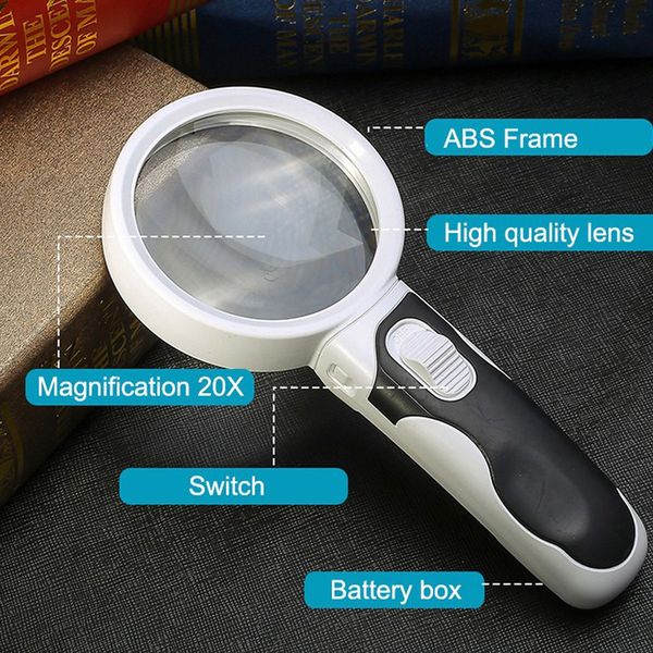Charly | 20X optical magnifying glass with LED light