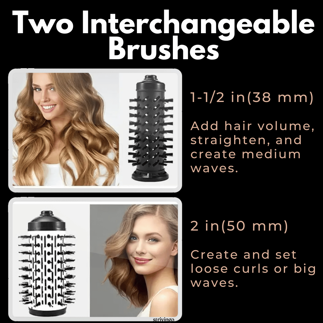 Charly | 3-in-1 Rotating Hair Dryer and Styler with Adjustable Temperature for Effortless Curls and Waves