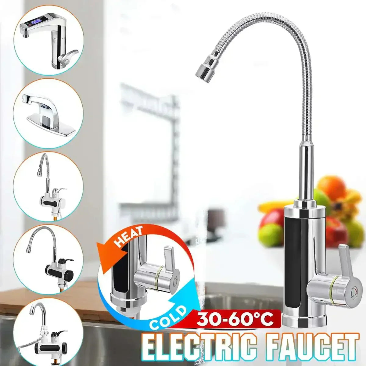 Charly | 3000W Electric Kitchen Faucet with Instant Hot Water - FlowHeat