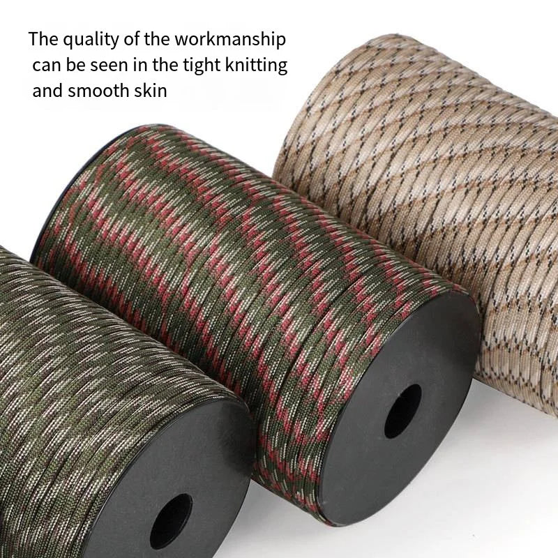 Charly | 550 Military Standard Paracord Rope: 100m 4mm Outdoor Survival Gear for Parachute, Tent, Lanyard, Belt - 9-Core Rope for Camping & Emergencies
