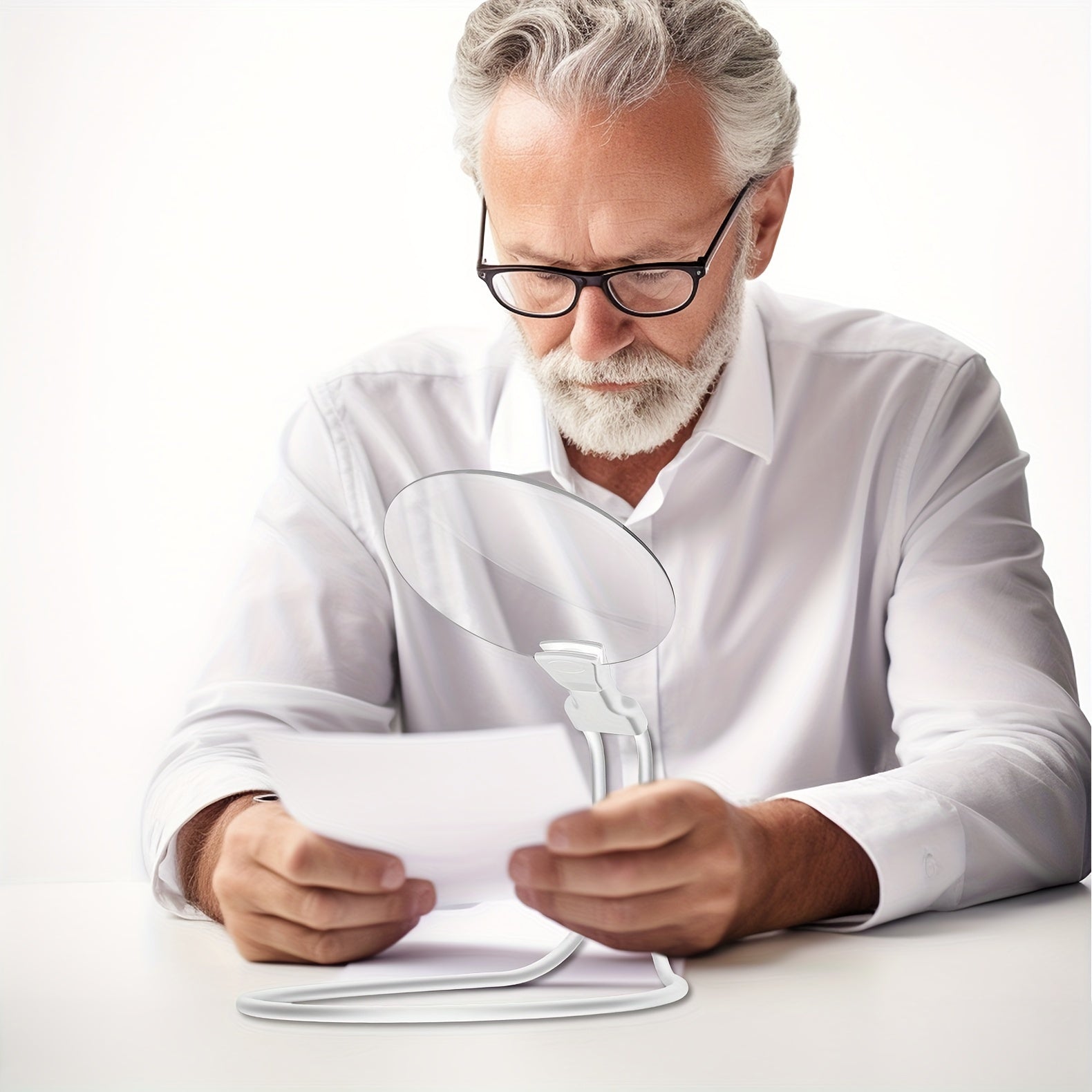 Charly | 5X Magnifying Glass Pro – Hands-free adjustable neck loupe for the elderly and visually impaired – Perfect for reading, sewing, crafting, and inspection