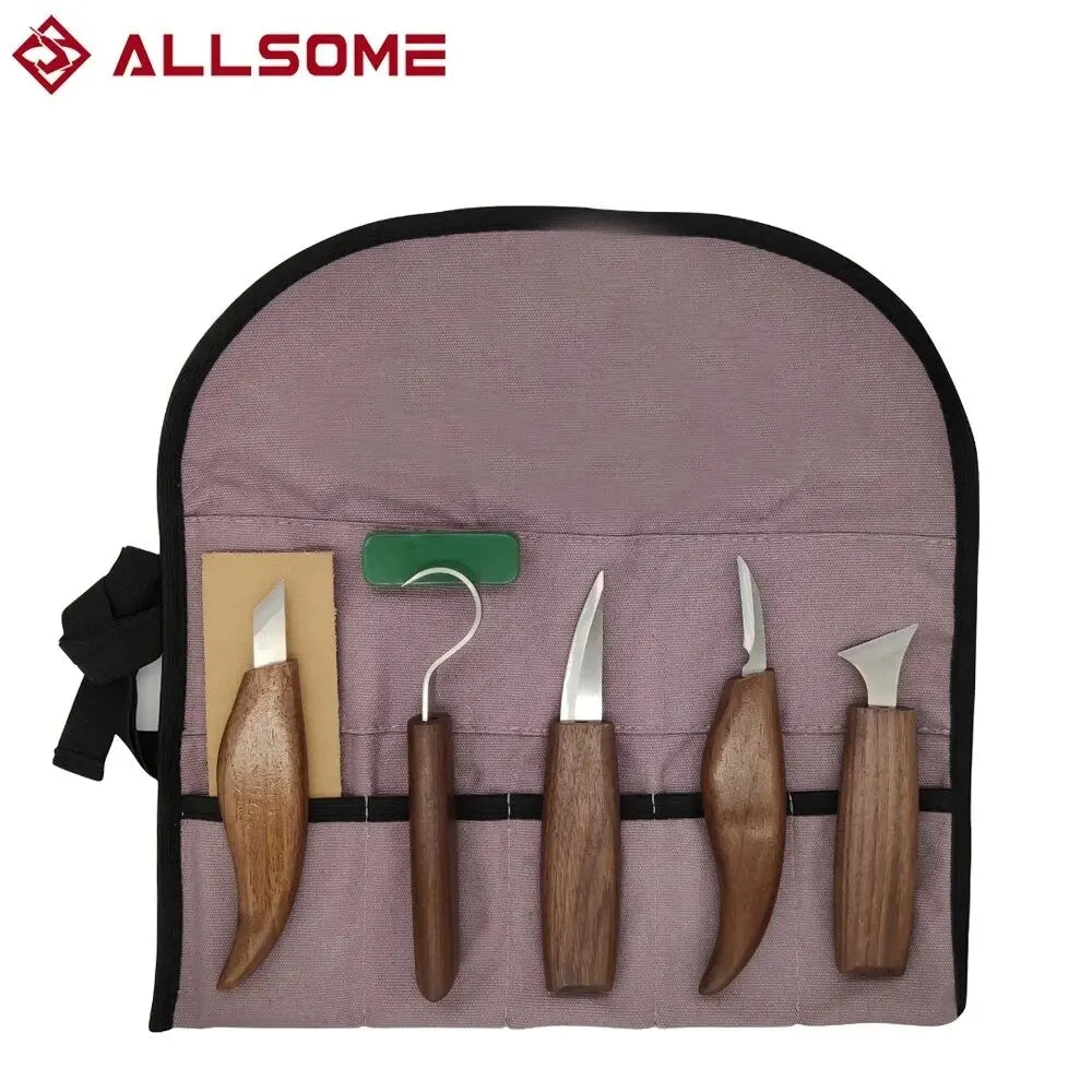 Charly | 8-Piece Wood Carving Set: Hand Carving Knife Set with Needle Files - Wood Spoon Carving Set for Beginners