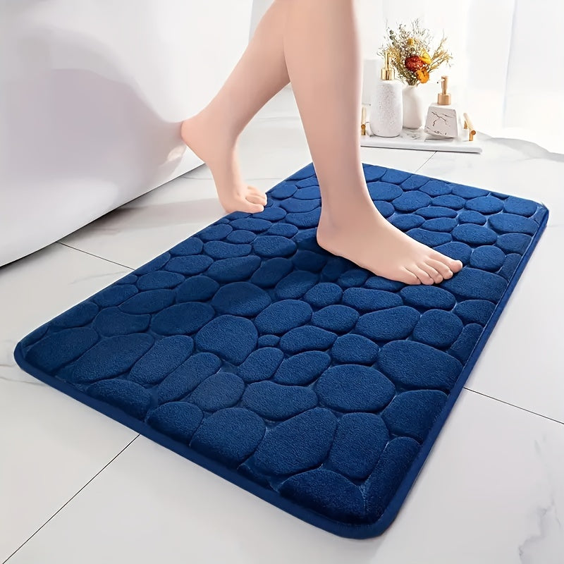 Charly | Absorbent Bath Mat Stone Patterned Bath Rug