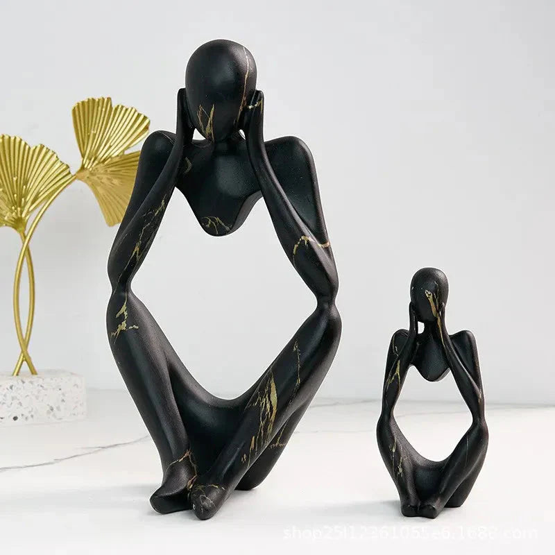 Charly | Abstract Thinker Sculpture | Handmade Resin Table Decoration