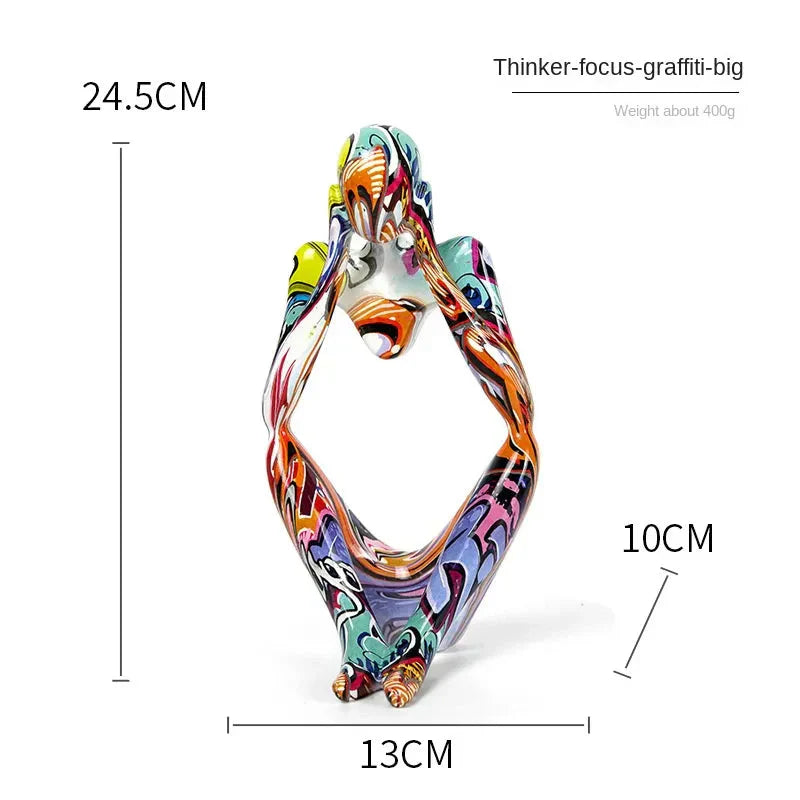 Charly | Abstract Thinker Sculpture | Handmade Resin Table Decoration