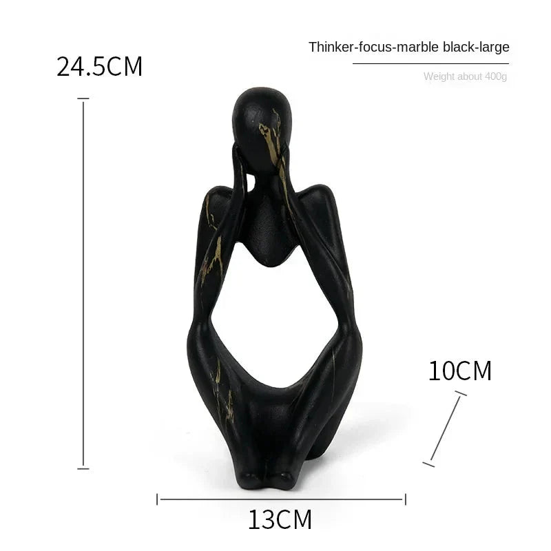 Charly | Abstract Thinker Sculpture | Handmade Resin Table Decoration