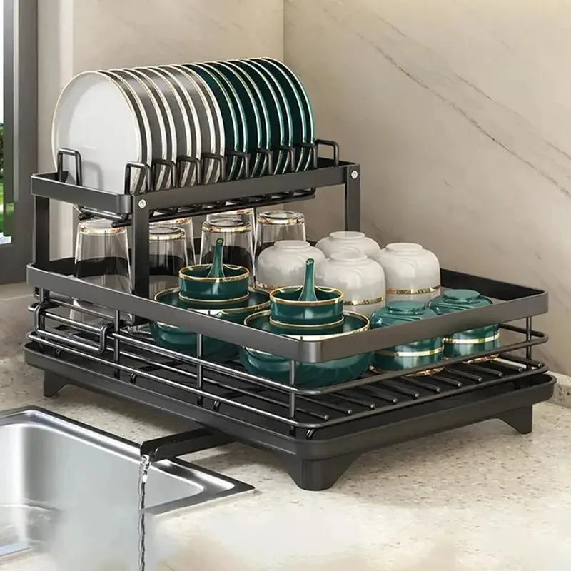 Charly | Adjustable Dish Drying Rack with Cutting Board Holder