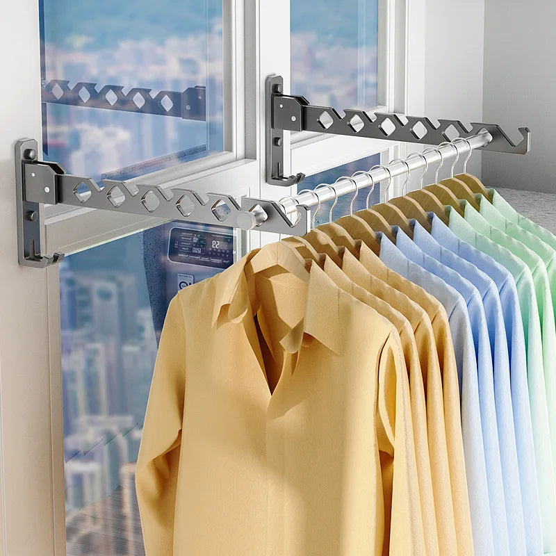 Charly | Adjustable Wall-Mounted Clothes Rack - Foldable Clothes and Garment Organizer with High Load Design