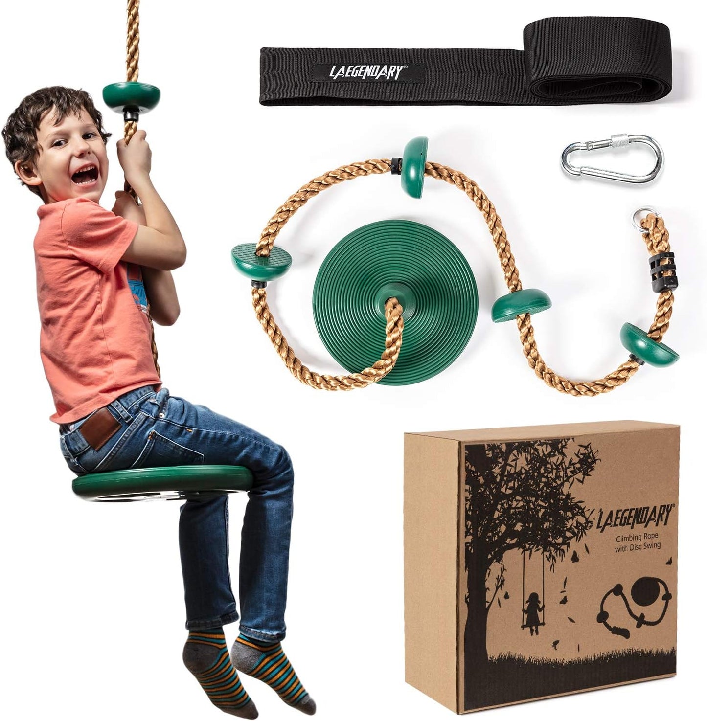 Charly | Adventurous Tree Swing Set - with Climbing Rope and Platforms for Children