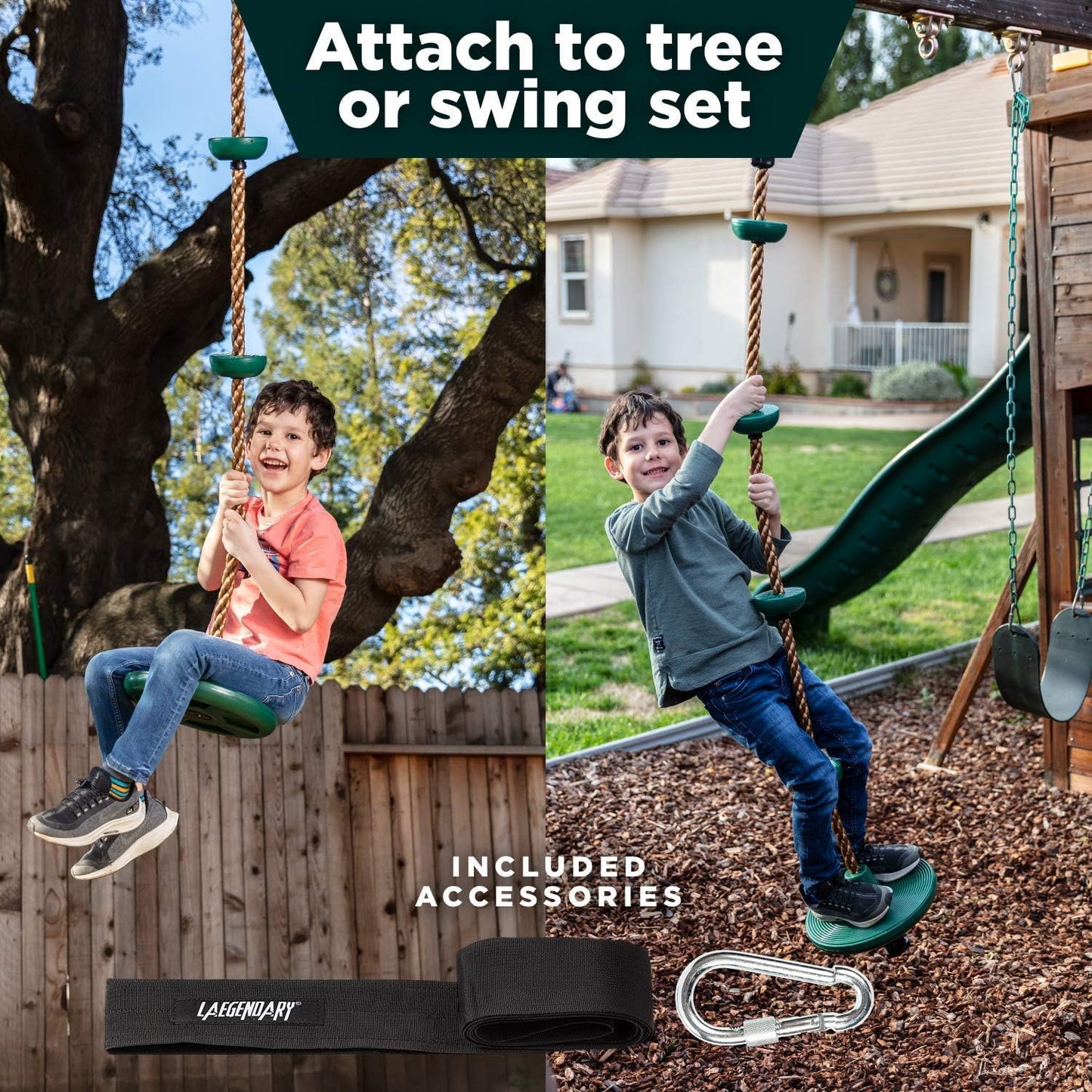 Charly | Adventurous Tree Swing Set - with Climbing Rope and Platforms for Children