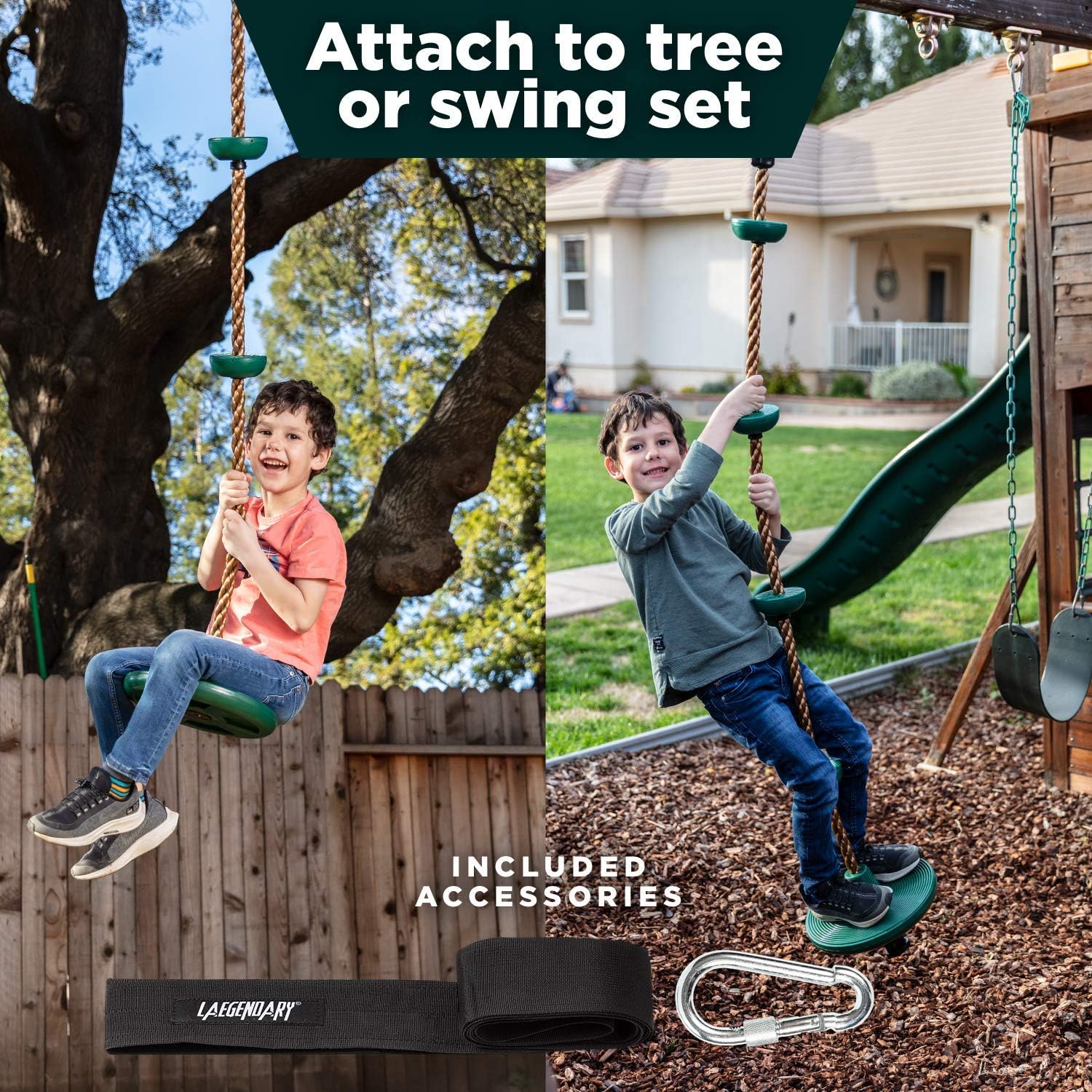 Charly | Adventurous Tree Swing Set - with Climbing Rope and Platforms for Children