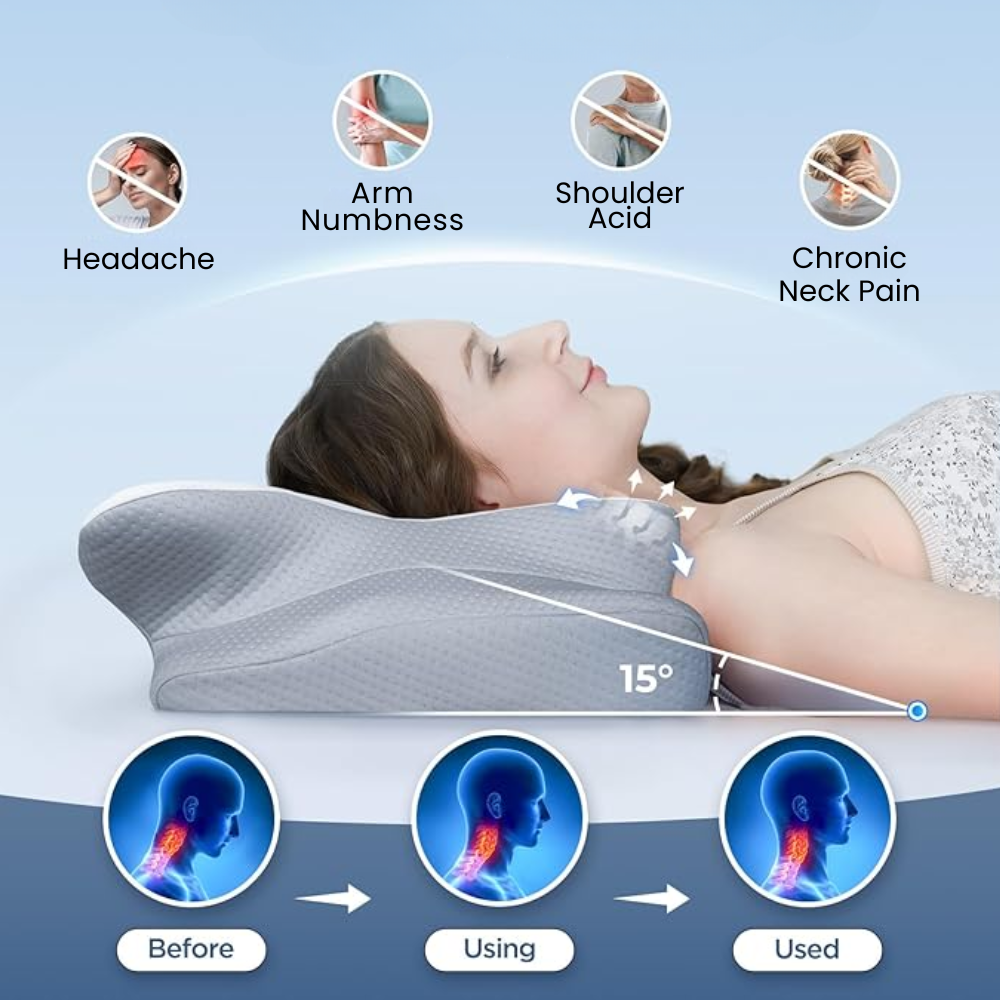 Charly | Anti-Snore Pillow | Ergonomic Neck and Head Support | White