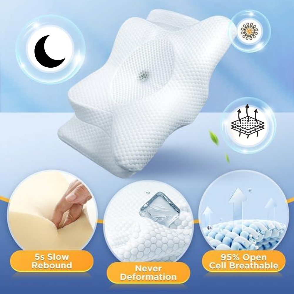 Charly | Anti-Snore Pillow | Ergonomic Neck and Head Support | White