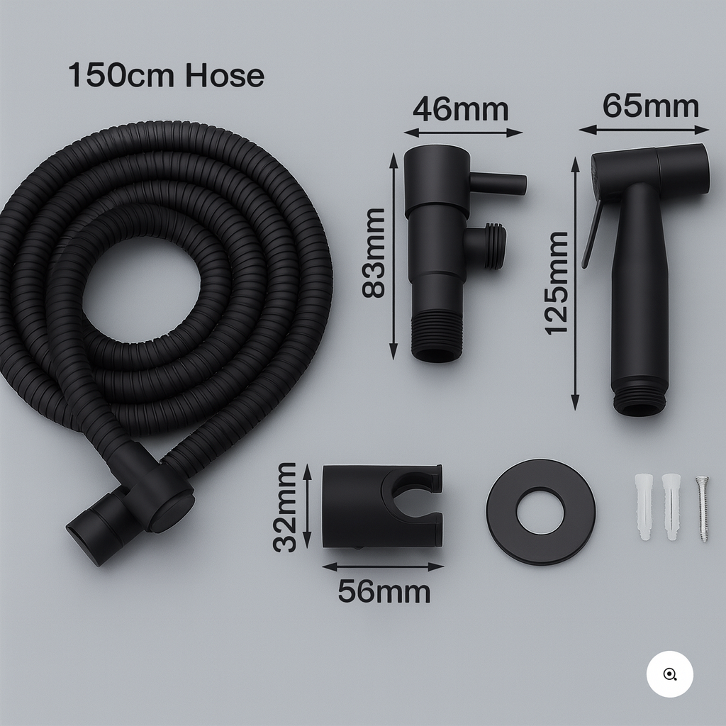 Charly | Bidet Sprayer in Stainless Steel – Wall Mounted with Adjustable Spray