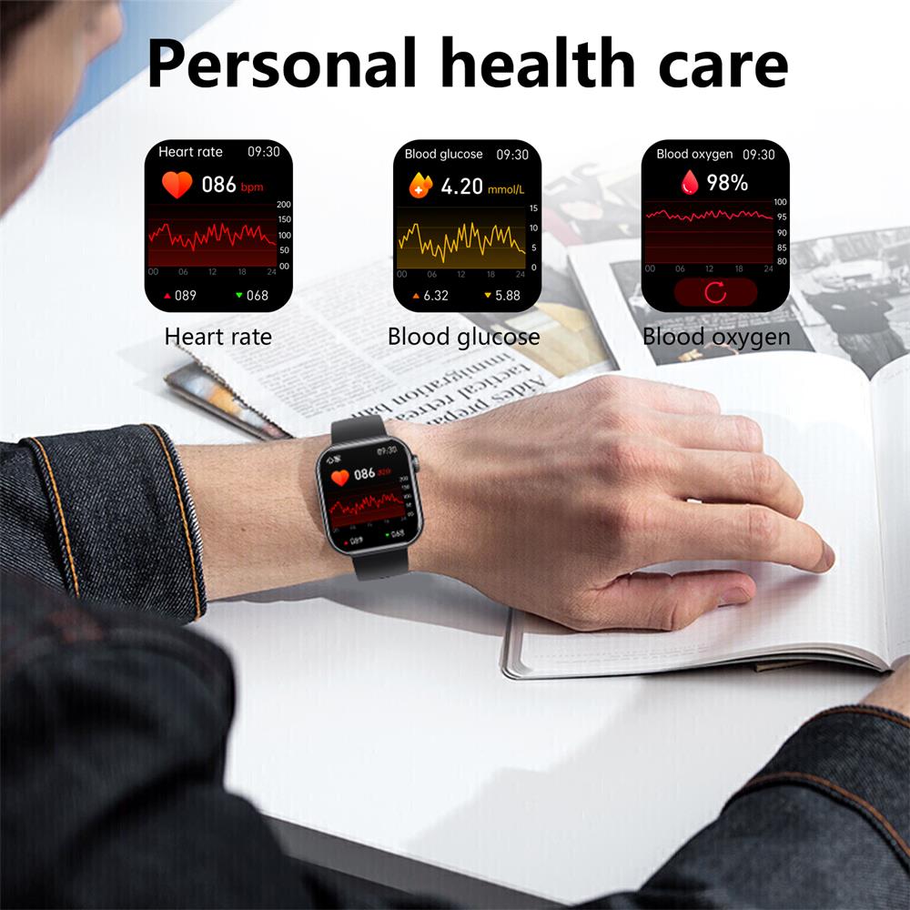 Charly | Blood Glucose Blood Pressure Blood Oxygen Sleep Monitor Waterproof Smartwatch