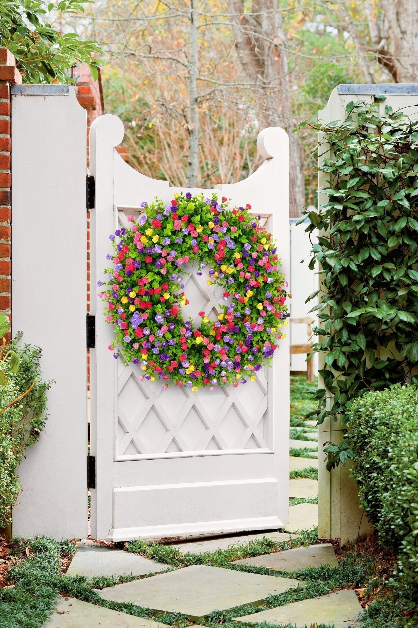 Charly | BloomWreath Spring & Summer Front Door Wreath | Handmade Floral Grapevine Accent