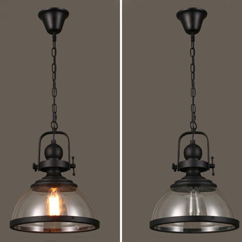 Charly | Bowl-Shaped Glass Pendant Light | Industrial Retro Design