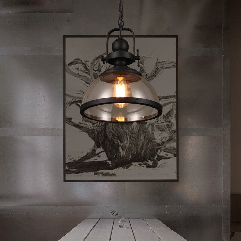 Charly | Bowl-Shaped Glass Pendant Light | Industrial Retro Design