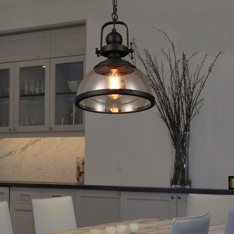 Charly | Bowl-Shaped Glass Pendant Light | Industrial Retro Design