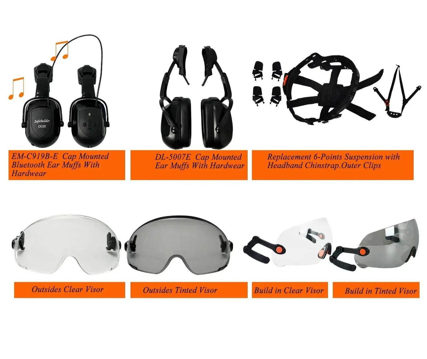 Charly | CE ABS Safety Helmet with Goggles & Visor – SafeGuard