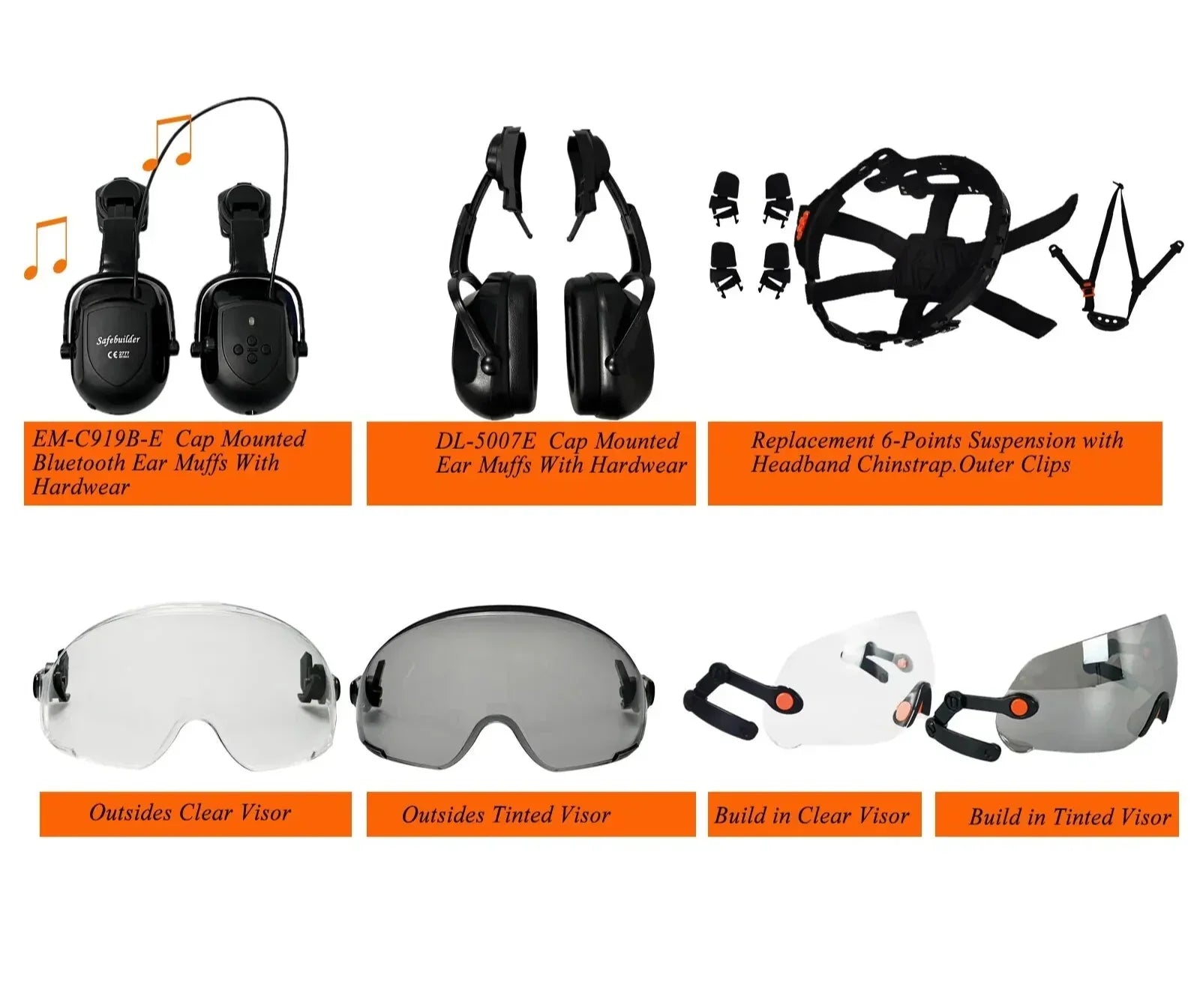 Charly | CE ABS Safety Helmet with Goggles & Visor – SafeGuard