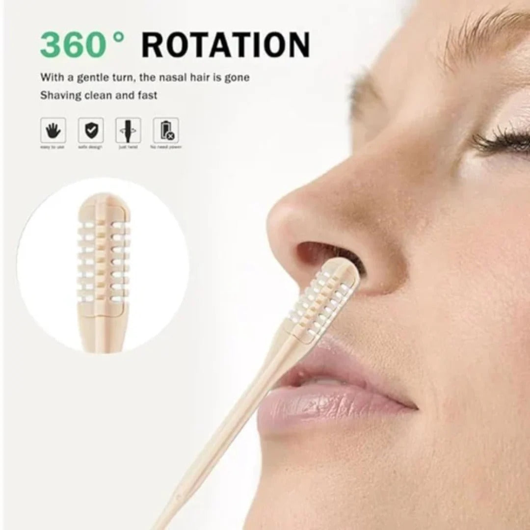 Charly | Compact Nose Hair Trimmer with 360° Rotating Head – Precise Grooming for Men and Women