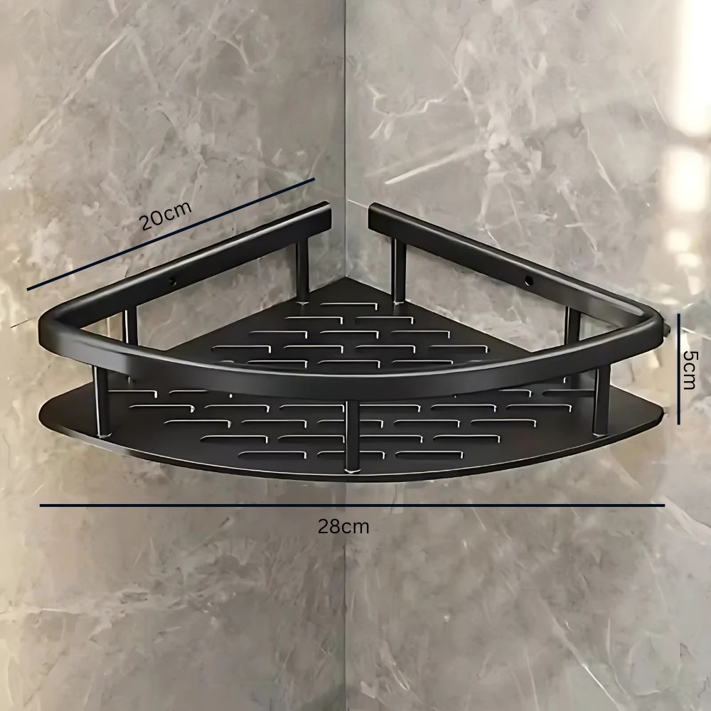 Charly | Corner Shower Caddy, Wall-Mounted Organizer Shelf