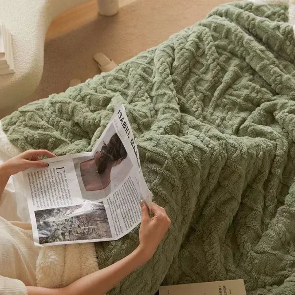 Charly | Cozy Sherpa Blanket with Textured Design