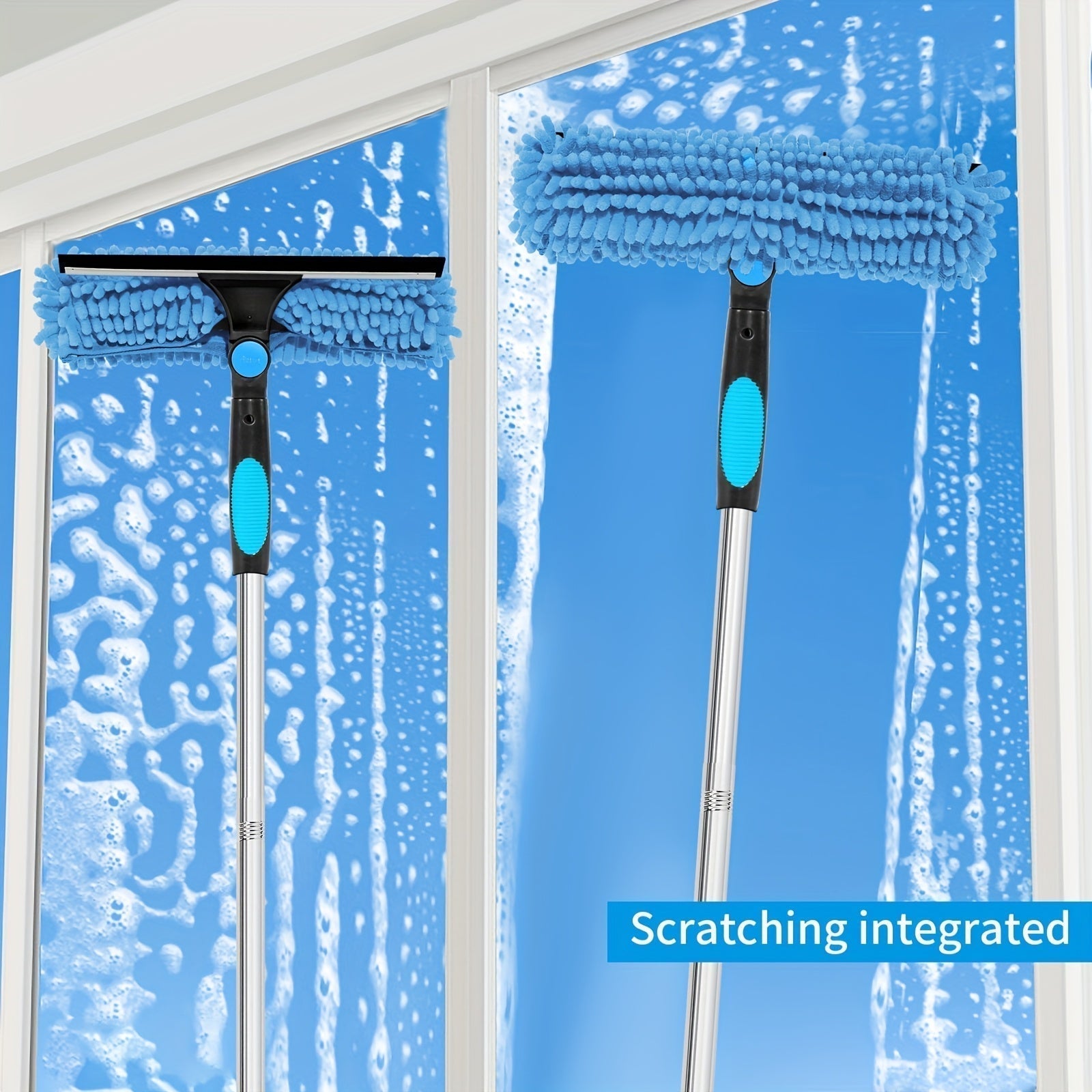 Charly | Crystal Clear Window Cleaner – Professional 2-in-1 Telescopic Window and Glass Cleaning System