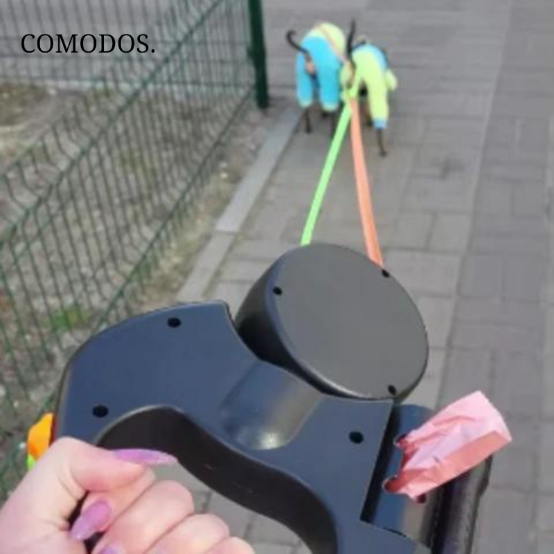 Charly | Double Retractable Dog Leash with LED Light