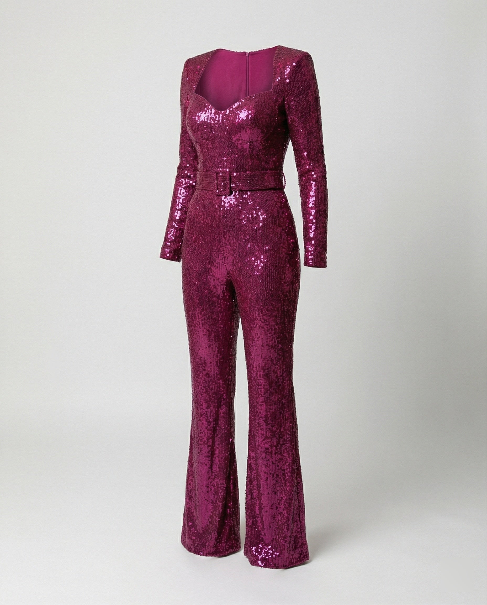 Charly - Elegant Sequin Jumpsuit with Long Sleeves Figure-Hugging Fit