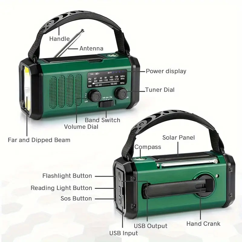 Charly | Emergency Radio with Solar, Hand Crank & Power Bank