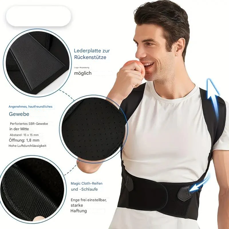 Charly | Ergonomic Posture Corrector for Neck and Back Pain Relief Adjustable and Stable
