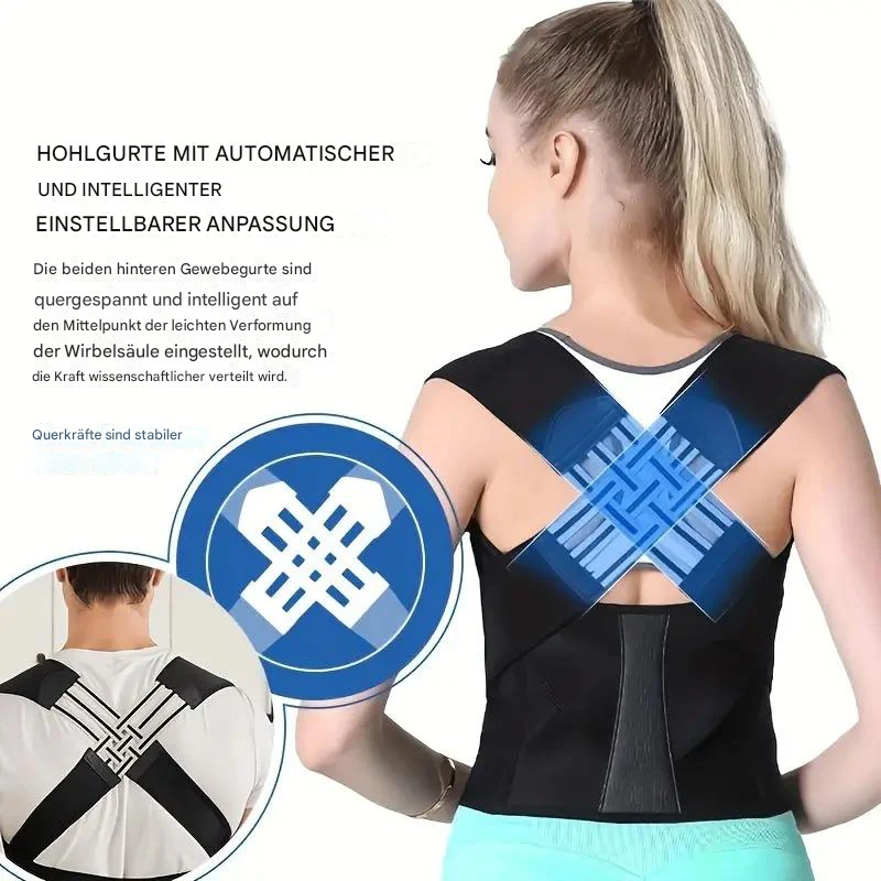 Charly | Ergonomic Posture Corrector for Neck and Back Pain Relief Adjustable and Stable