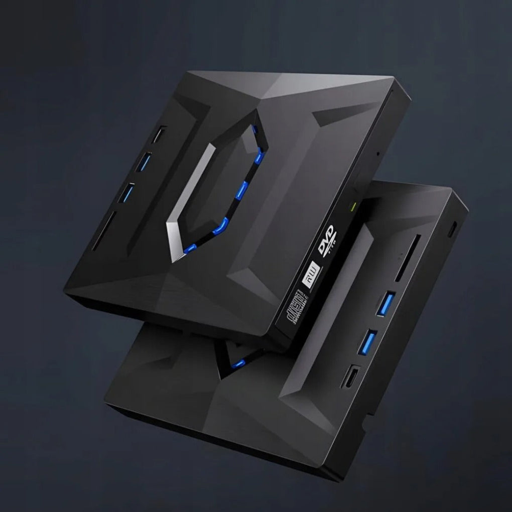 Charly | External DVD CD RW Writer with USB Hub & SD Card Reader