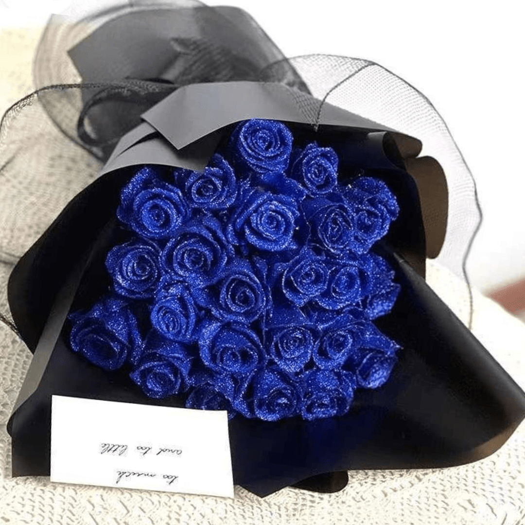 Charly | Fleurion Forever Bloom Rose | real preserved glitter rose for romantic gifts and home decoration