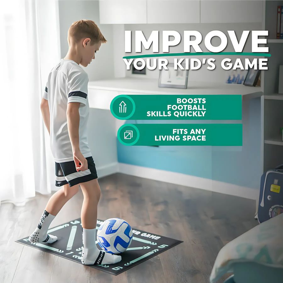 Charly | Football Pro Training Mat | Non-Slip, 2x2m Space for Skill Improvement and Home Training