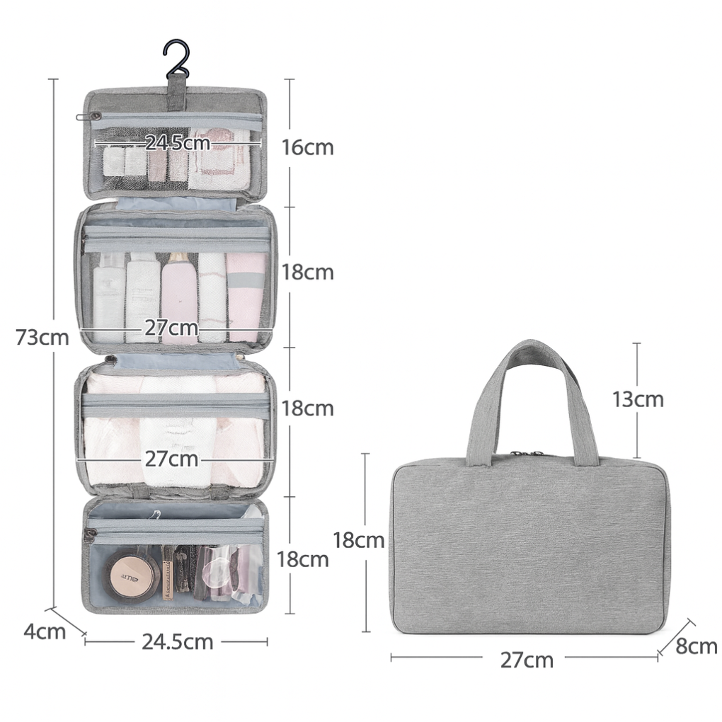 Charly | Hanging Toiletry Bag Organizer with Multiple Compartments
